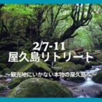 2/7-11 屋久島リトリート 「森と水の聖地で、未知と出会う5日間！〜観光地にいかない、本物の屋久島へ〜